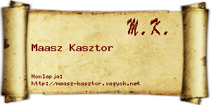 Maasz Kasztor névjegykártya